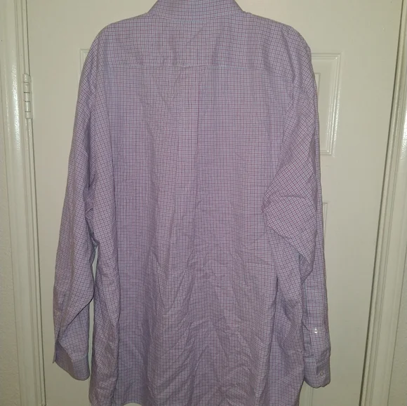 Jos A Bank Traveler Traditional Fit Checkered Button Down Shirt Men's sz 19-36. - Picture 4 of 6